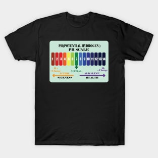 Potential hydrogen PH scale chart  for chemistry and chemical students T-Shirt